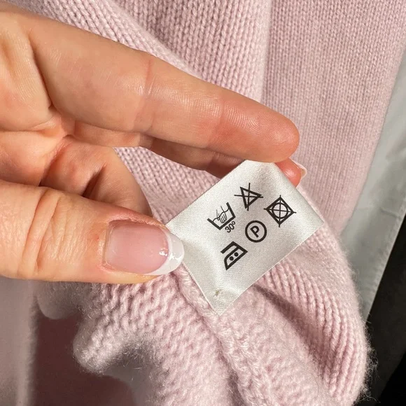 Hania New York Cashmere Hi-Lo Turtleneck Sweater Relaxed Fit OS Blush Pink